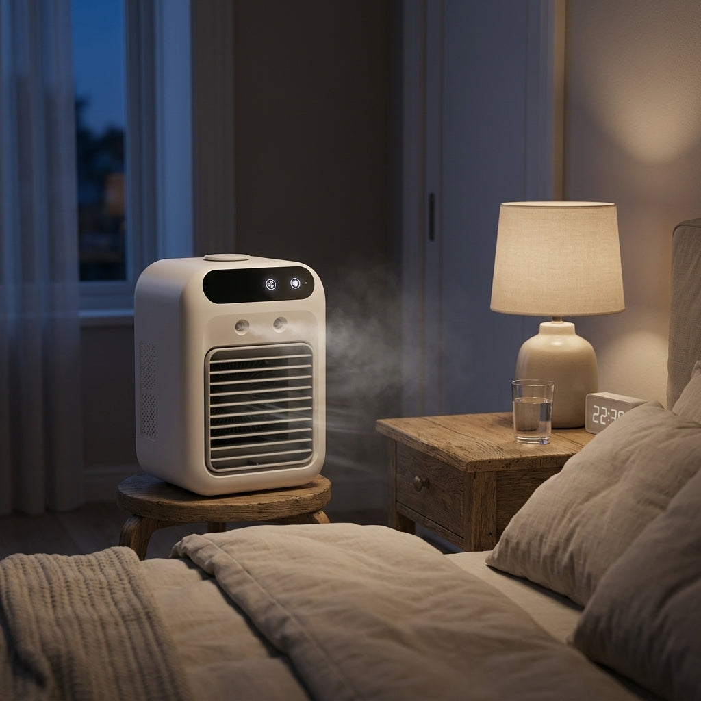 Portable Desktop Air Cooler & Humidifying Spray Fan – Compact Personal Air Comfort | Votara