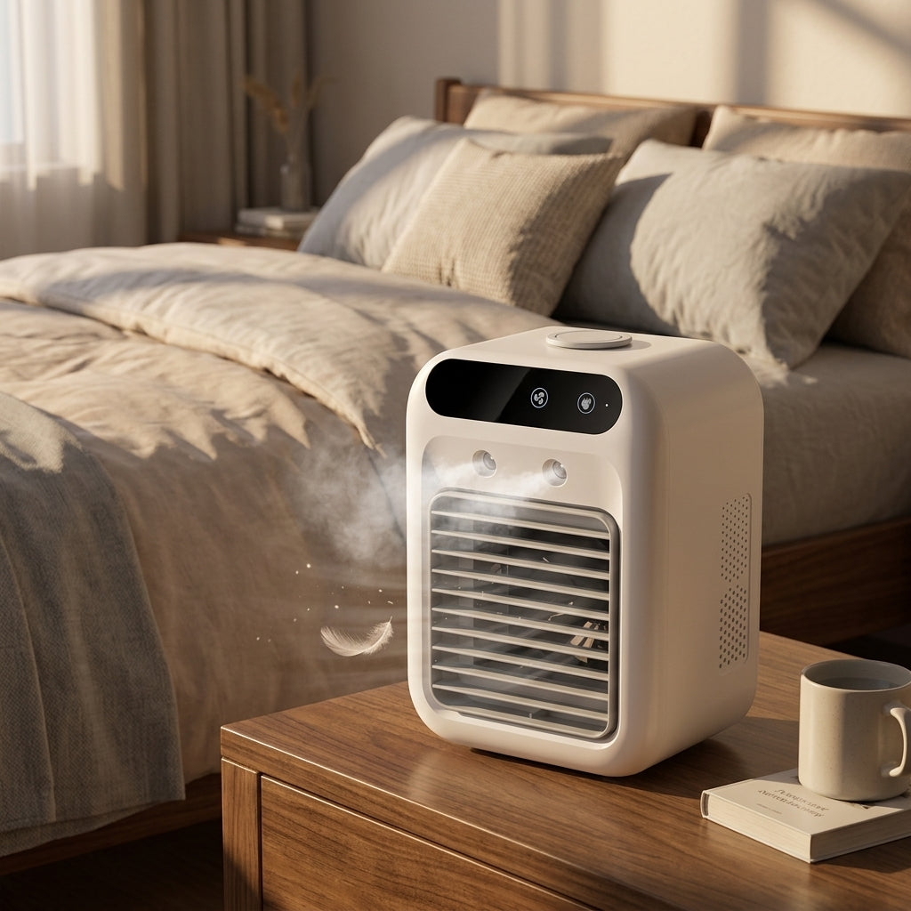 Portable Desktop Air Cooler & Humidifying Spray Fan – Compact Personal Air Comfort | Votara