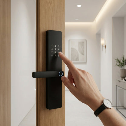 Smart Door Handle Lock – Fingerprint, Keypad & App Control | Votara