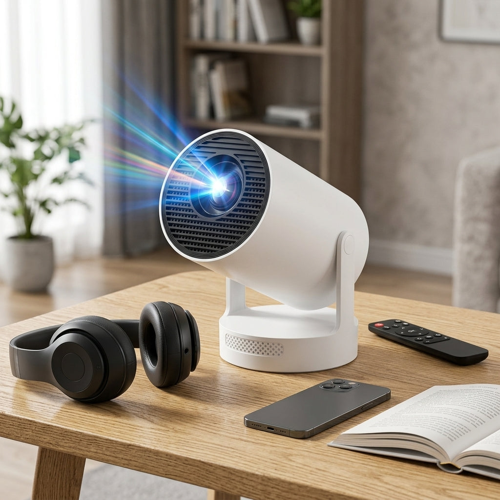 Portable Smart Projector – Android 14, Wi‑Fi & Auto Keystone | Votara
